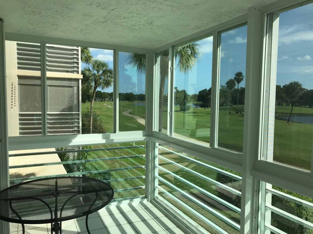 B1 Palm Aire 3 Panel Horizontal Roller Window Patio Enclosure PGT