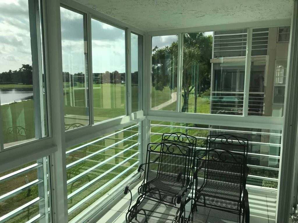B3 Palm Aire 3 Panel Horizontal Roller Window Patio Enclosure PGT