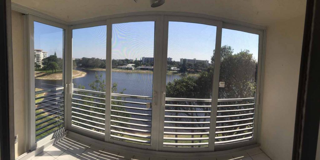 C1 Sliding Glass Door Impact Patio Enclosure Corner Door Daytime