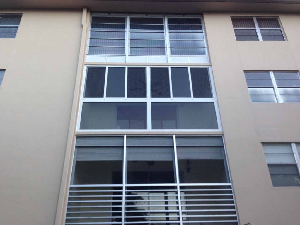 J1 PGT WinGuard Impact Aluminum Horizontal Roller Picture Windows Patio Enclosure